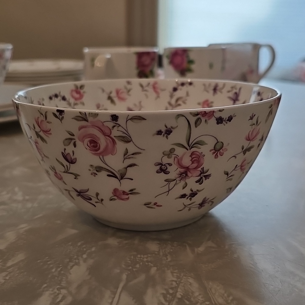 Royal Albert Pink and Purple Rose Ceramic Bowl (Rose Confetti)